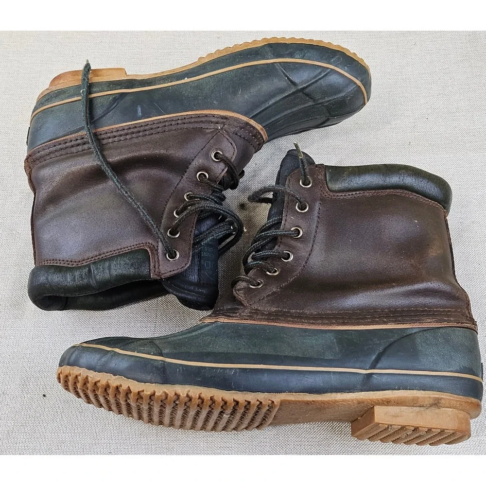 Igloo Duck Boots Mens 10 Brown Green Leather Insulated Thermolite Steel Shank‎